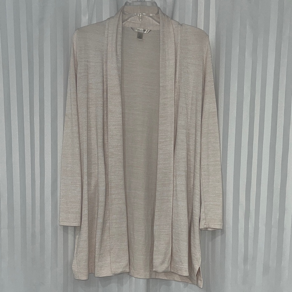 Banana Republic Light Heather Beige Open Front Cardigan